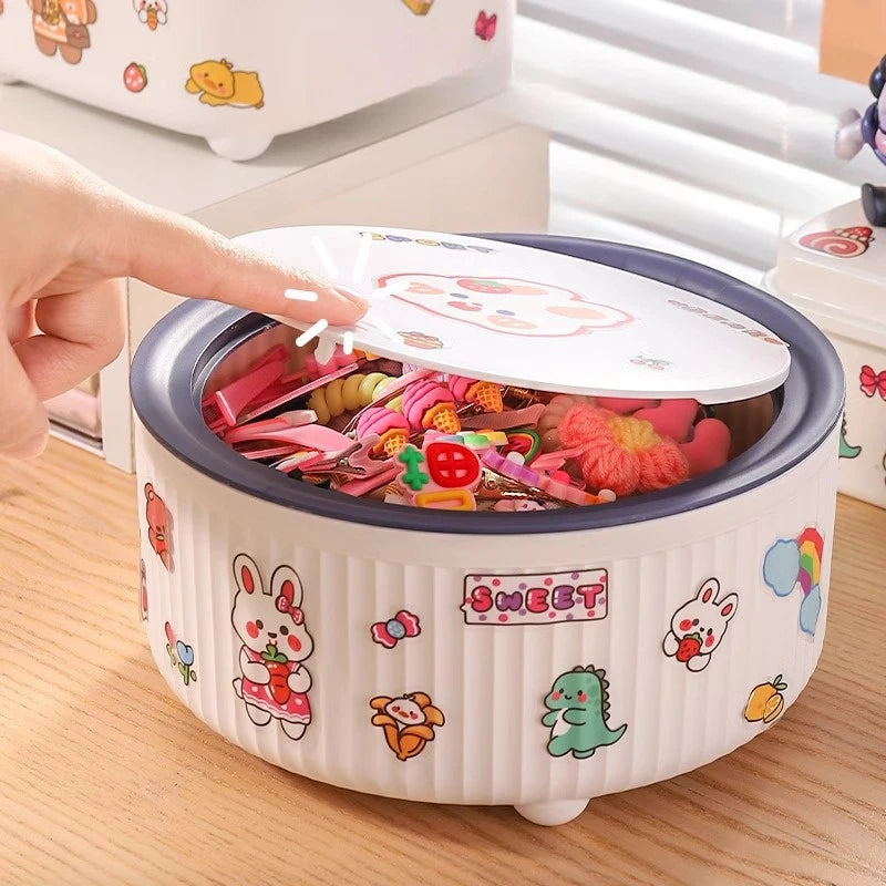 Kawaii Children Hair Accessories Storage Box High-capacity Girl Headgear Hair Clip Hair Hoop Headstring Hair Ring Jewelry Box