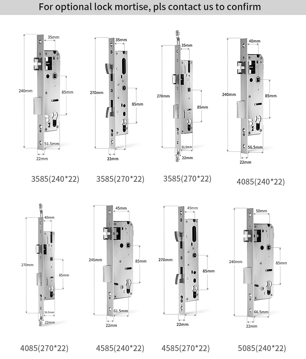 304 Stainless Steel Digital Smart Lock Aluminum Sliding Door Keyless Home Security TUYA TTlock Waterprooof Door Lock