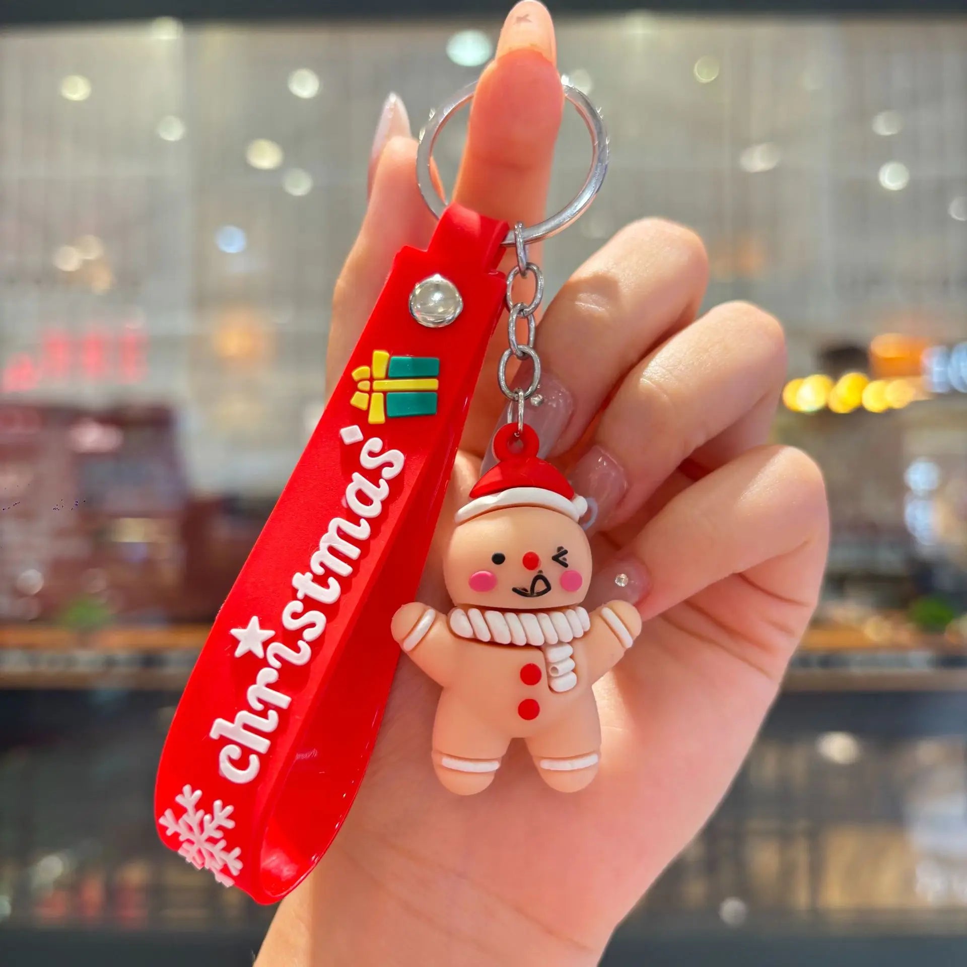 Christmas Gift 2025 Cute Santa Keychain Cartoon Pendant for Bag Car Keys Decor Stocking Stuffer for Kids Children Daughter Son