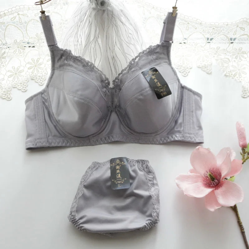 Bra Set Plus Size Female Lingerie B C D E F G H Cup Women Underwear Panties Briefs 34 36 38 40 42 44
