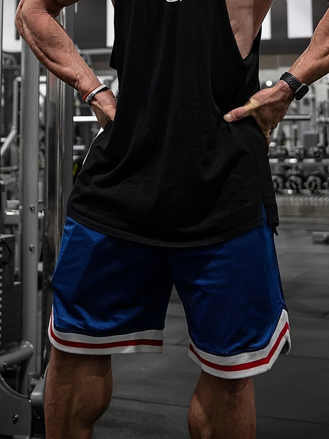 Men Shorts Breathable Mesh Knee Length Jogger Basketball Casual Workout Shorts for Men Short Pants