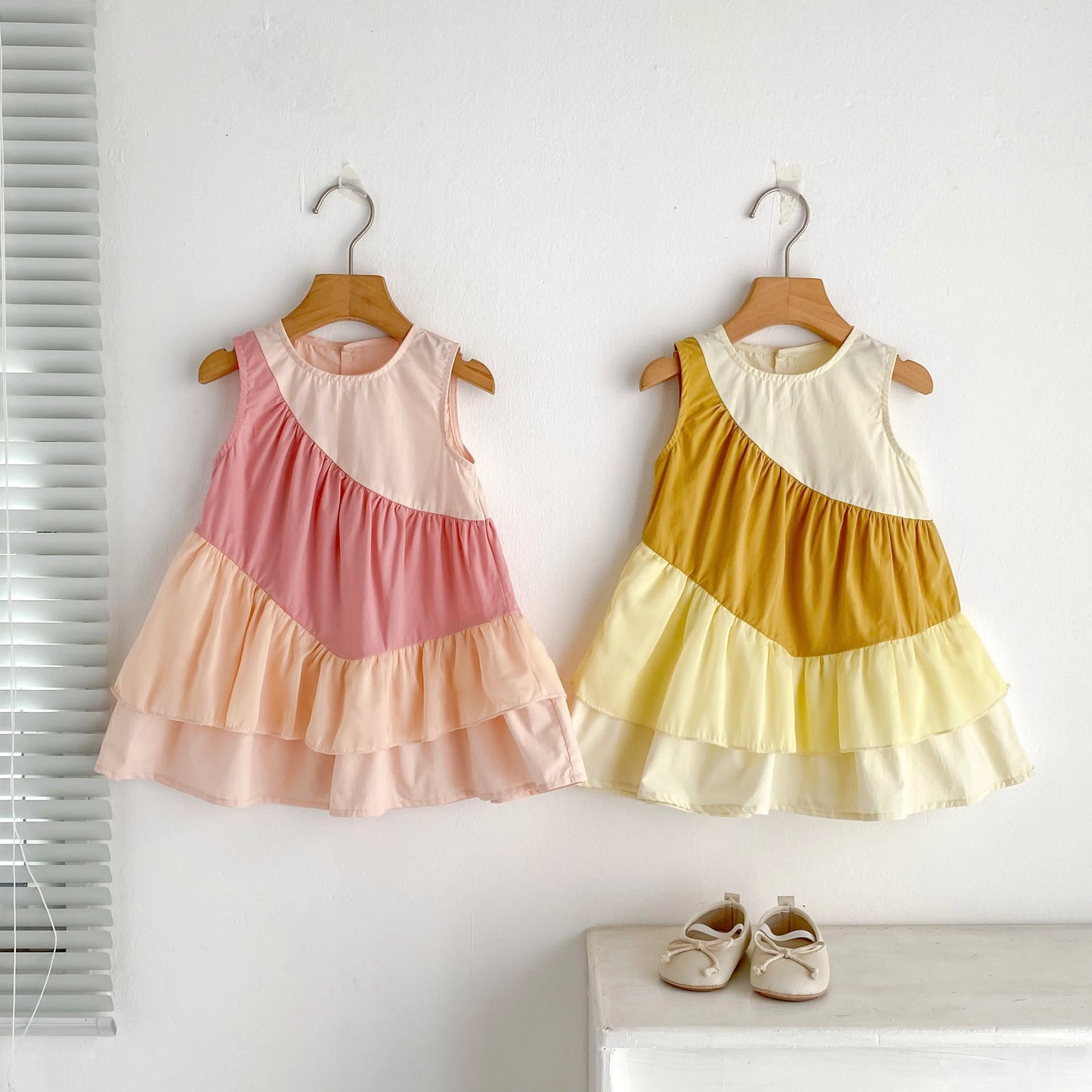 2025 Kids Clothes Summer Cotton Dress Baby Girls Clothes Cartoon Splicing Colors Dresses Children's Clothing Vestidos Cotton