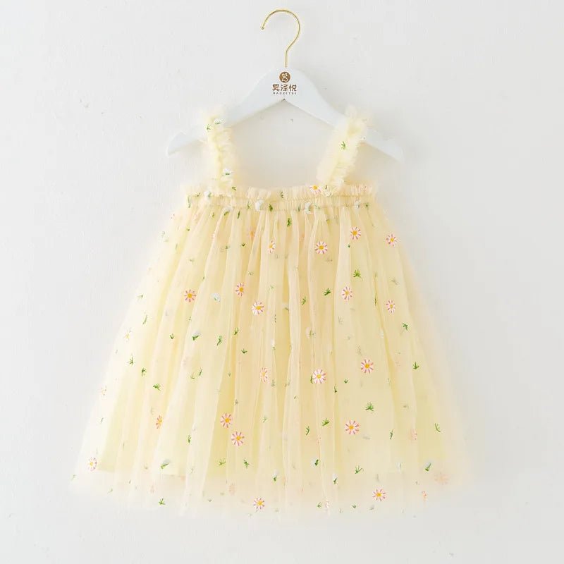 Flower Girls Dresses Children's Clothing Kids Clothes Summer Fairy Party Stage Show Dance Wear Cosplay Costumes Sling Casual