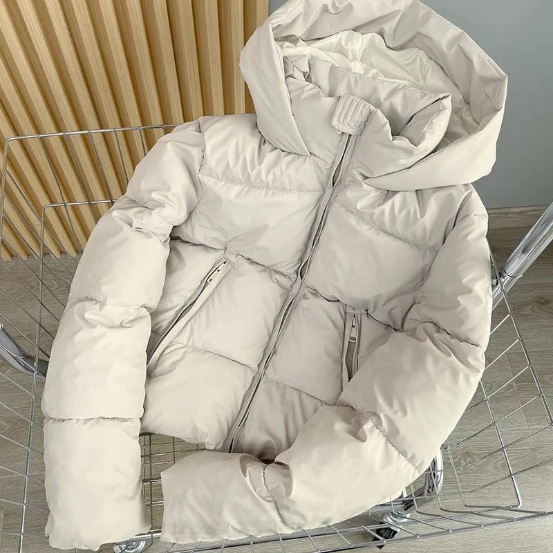 Women's Winter Jackets Vintage Hooded Pockets Cotton Padded Coats Fashion Warm Thick Black Parkas Female Outerwear Casual Tops