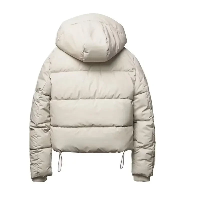 Women's Winter Jackets Vintage Hooded Pockets Cotton Padded Coats Fashion Warm Thick Black Parkas Female Outerwear Casual Tops