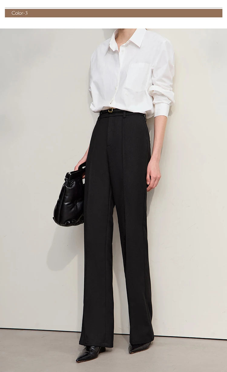 Amii Minimalist Women Pants 2025 Winter New Commuting Versatile Woman Clothes Casual Solid Color Straight Trousers 12544139