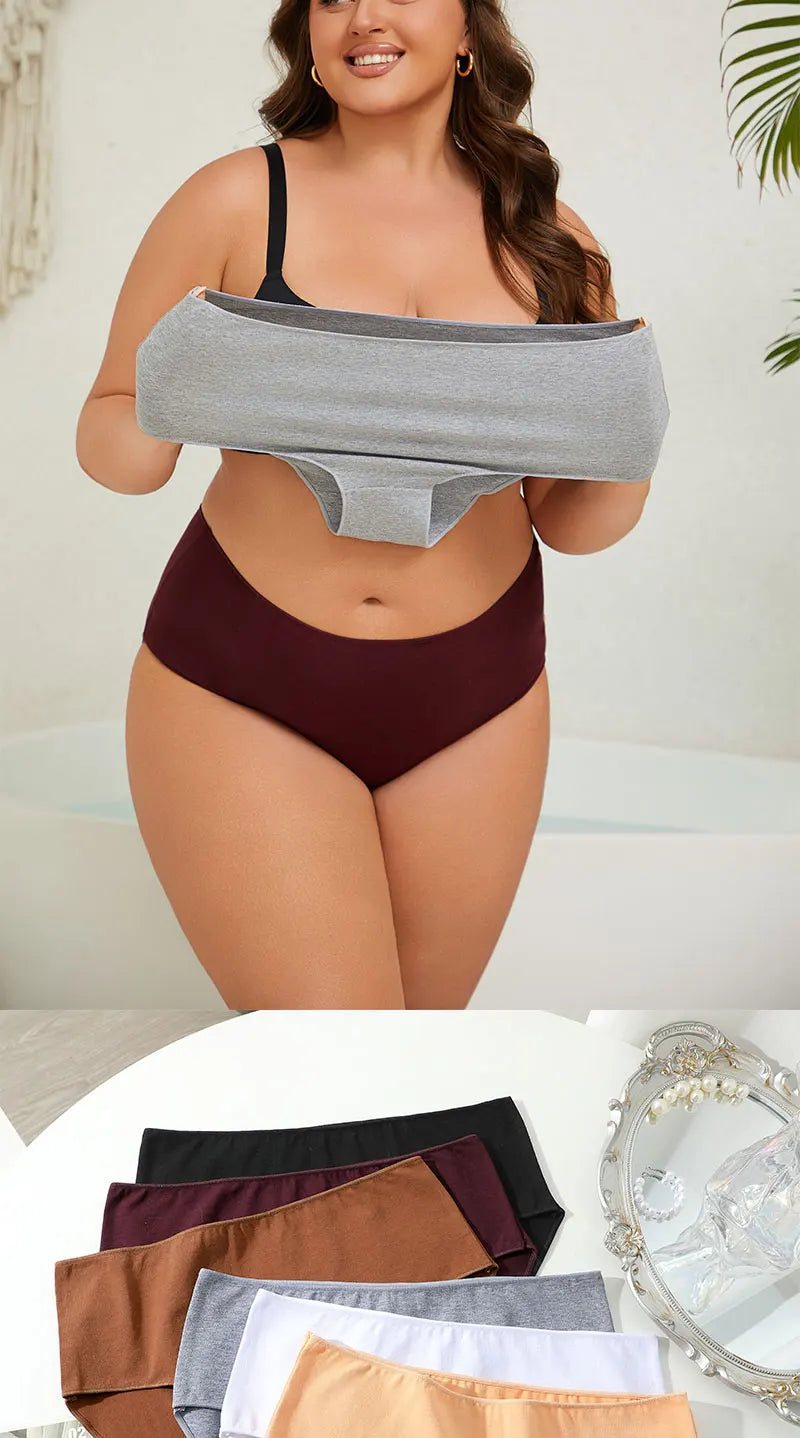 4Pcs/Set Comfort Cotton Panties Women High Waist Briefs Seamless Underwear Breathable Underpants Plus Size Panty S-2XL Intimates