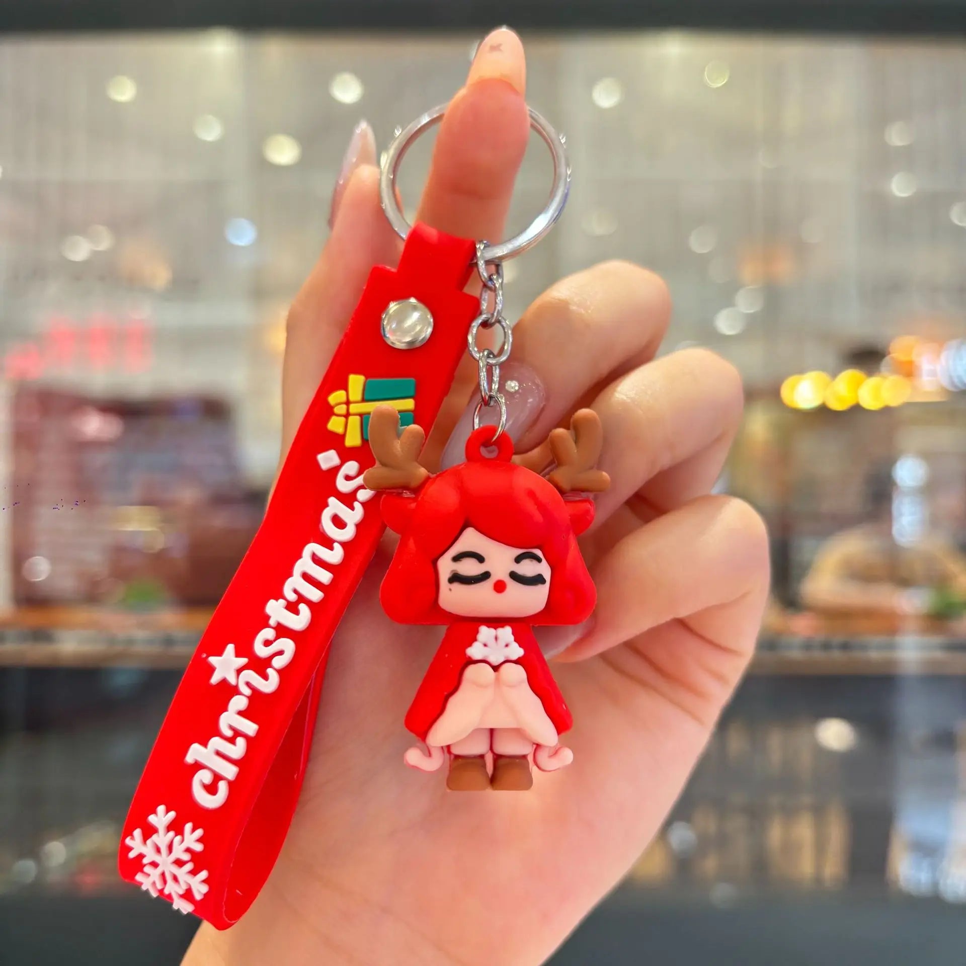 Christmas Gift 2025 Cute Santa Keychain Cartoon Pendant for Bag Car Keys Decor Stocking Stuffer for Kids Children Daughter Son