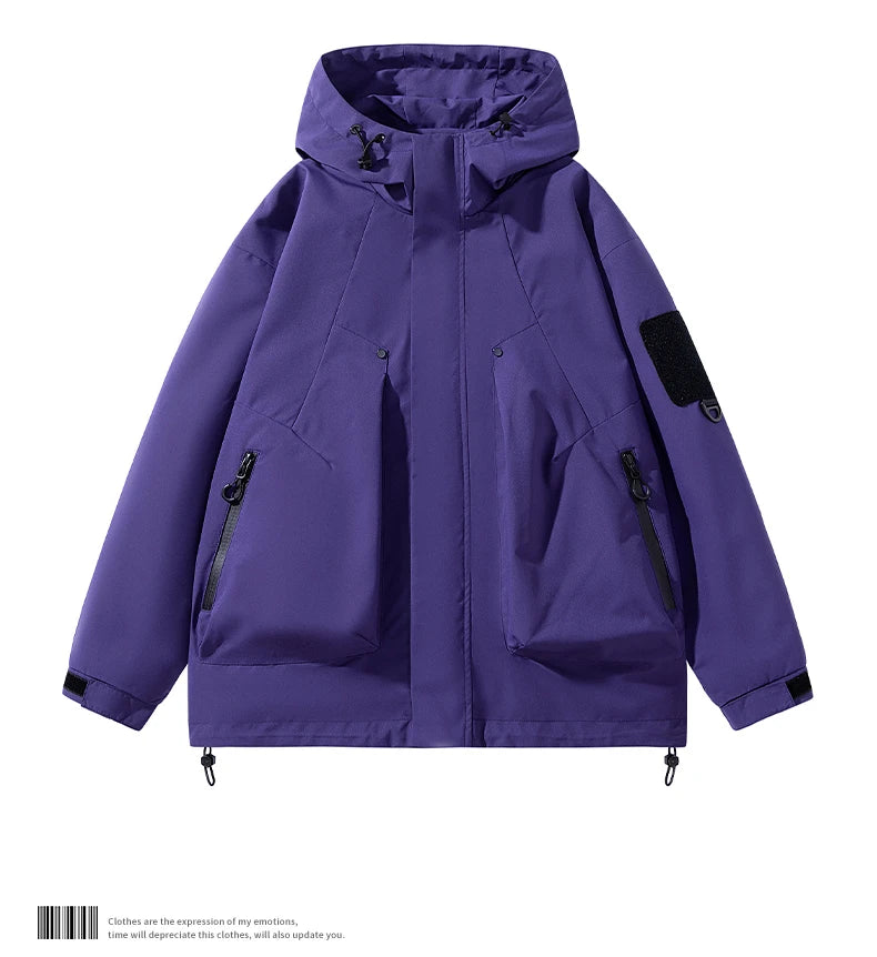 Spring Autumn Casual Jacket Fashion Hiking Men Jackets Men Outdoor Waterproof Windproof Camping Running Hooded Windbreaker Coats