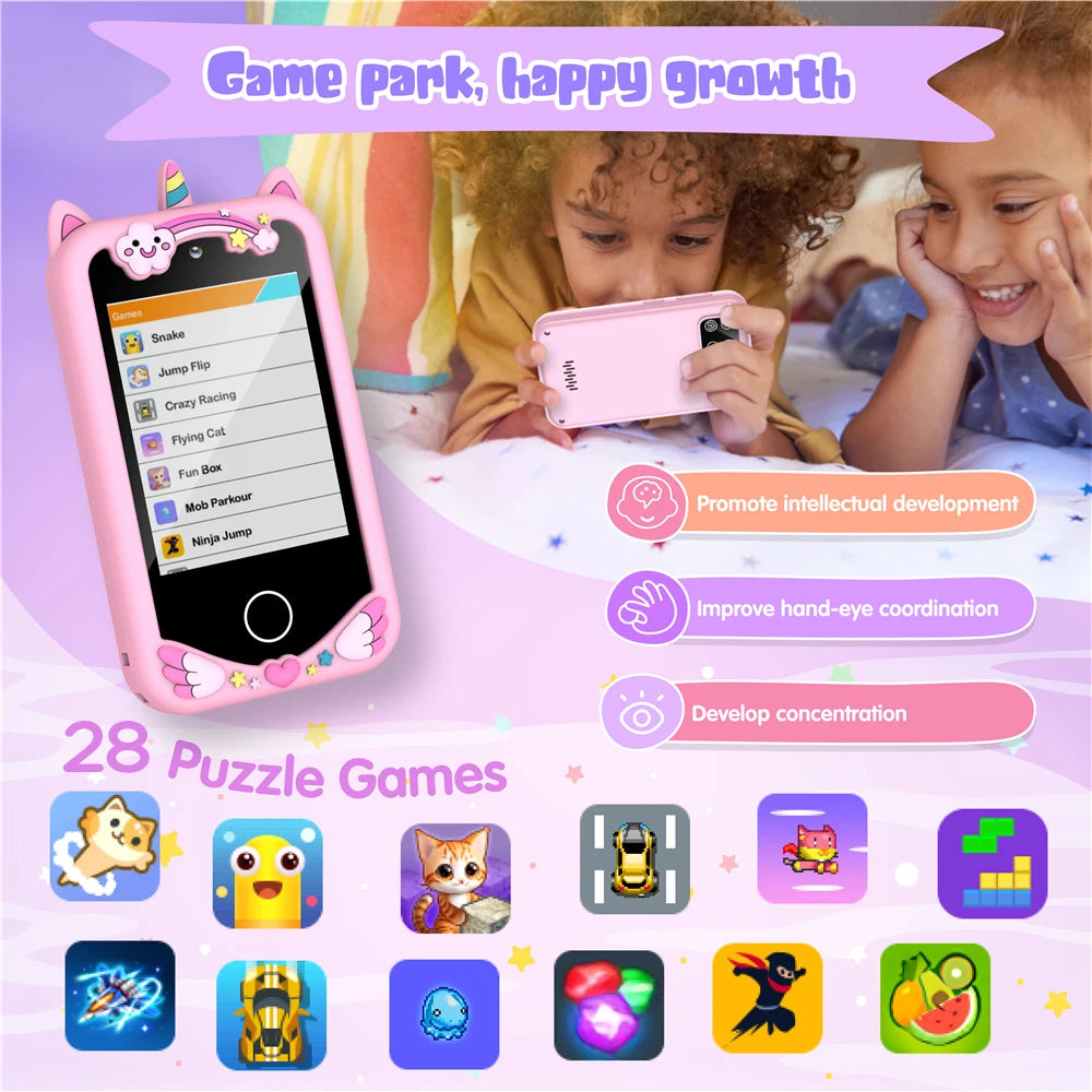 Kids Smart Phone 28 Games 20 Stories Video Music Player Toy Phone Camera Habit Tracker Learning Educational Toys Children Gifts