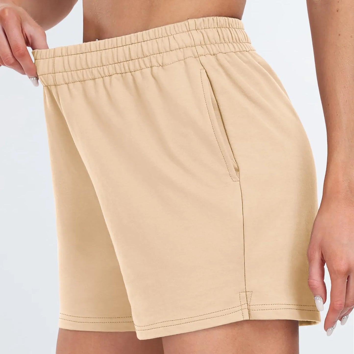 Women's Shorts Casual Summer Comfy Elastic High Waist Running Shorts With Pockets pantalones de mujer 바지 2024 한국인 후기 많은 옷