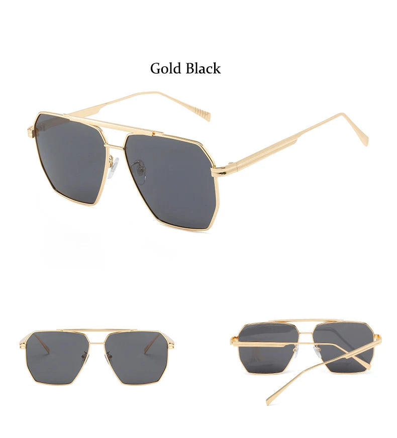 Polarized Sunglasses For Women Men Classic Brand Reflective Lens Square Trendy Sunglasses Woman High Quality Metal UV Protective