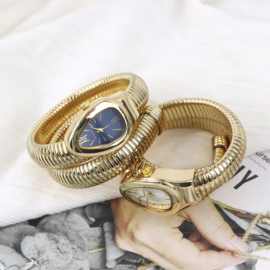 Unique Quartz Watches Women's Snake Gold Hot Sell Simple Classic Style Watch For Women Bling Luxury Ladies Watch Clock Relogio