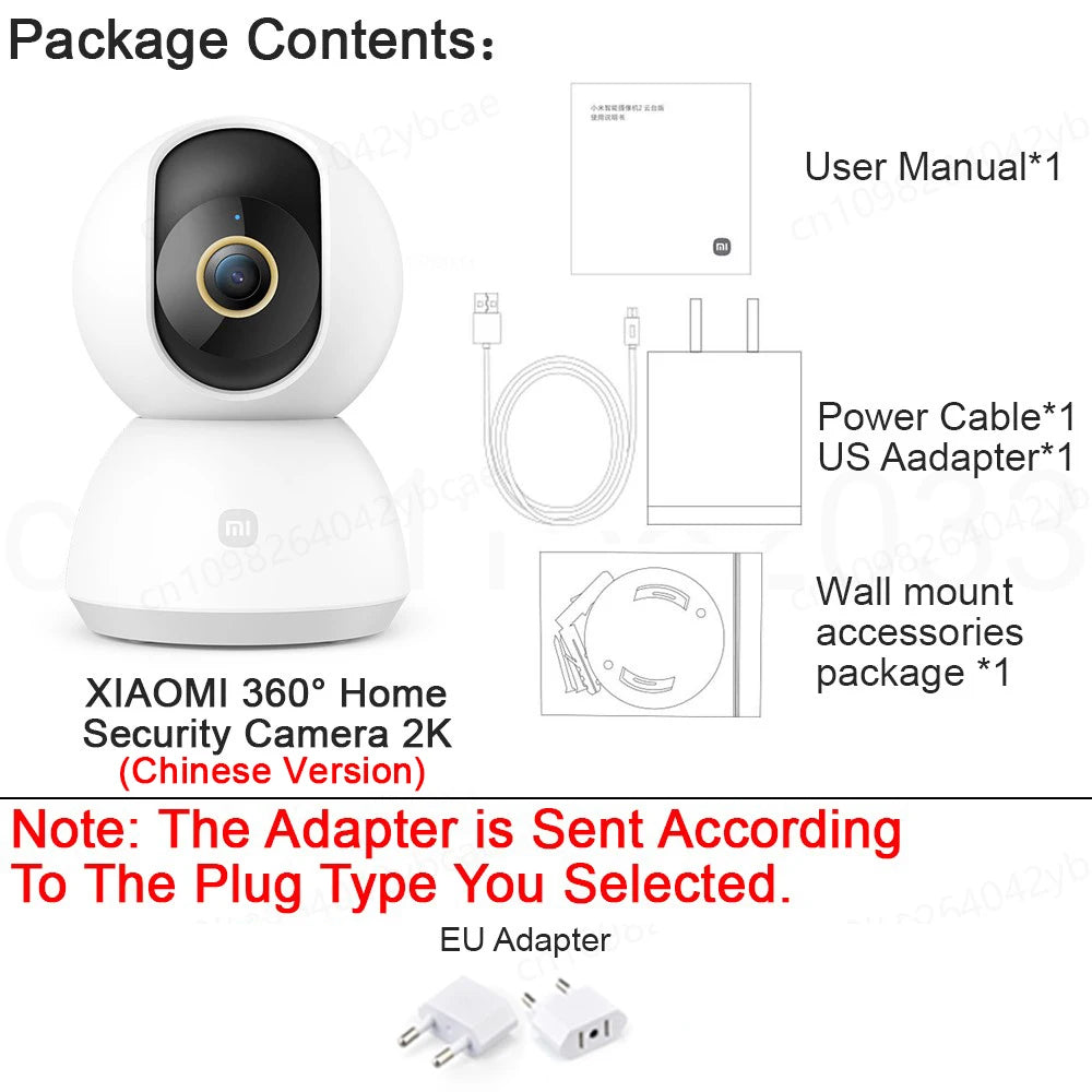 XIAOMI Home Security Intelligent Wifi Camera PTZ 2K,Color Night Vision,Two‑Way Audio,AI Human Face Detection,Chinese Version