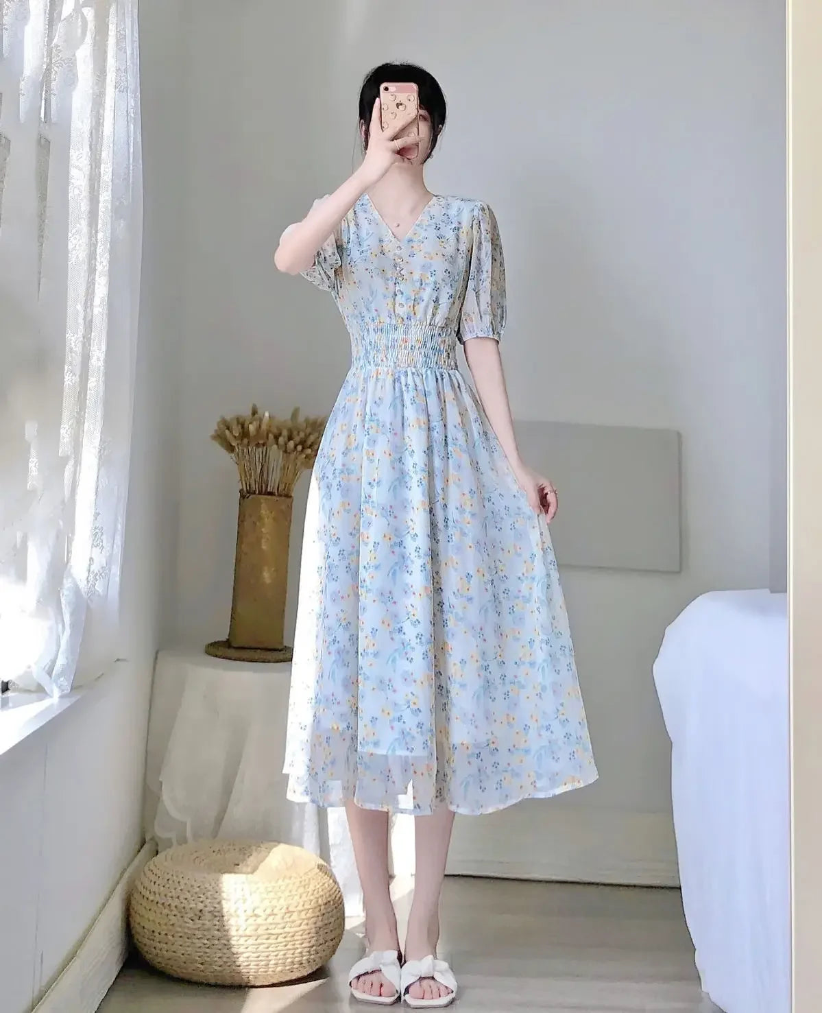 Evening Dresses for Women 2025 Silk Prom Flower Clothes Midi Woman Dress Party Chiffon Floral White Satin Aesthetic Outfits X G