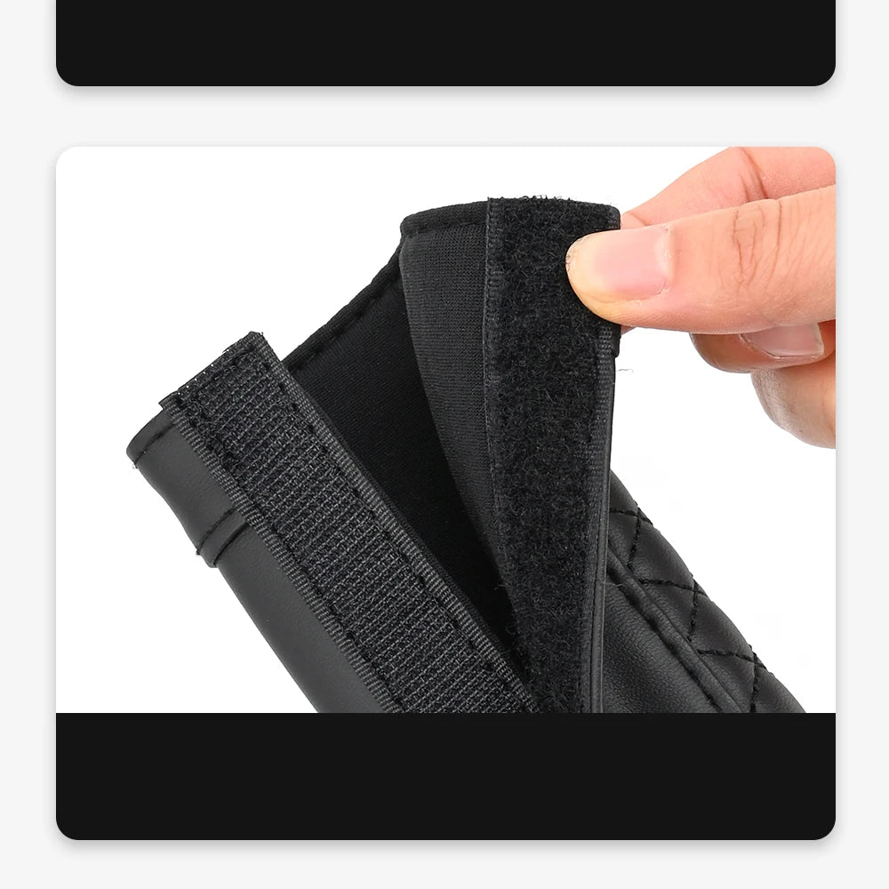 Leather Car Seat Belt Shoulder Cover Embroidery Wear-resistant Non-slip Leather Safety Cover Car Interior Decoration Products