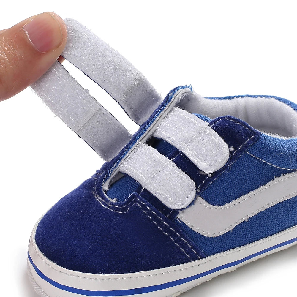 0-18M Newborn Baby Shoes for Boys First Walker Classic Canvas Casual Sports Shoes Soft Sole Comfortable Walking Shoes