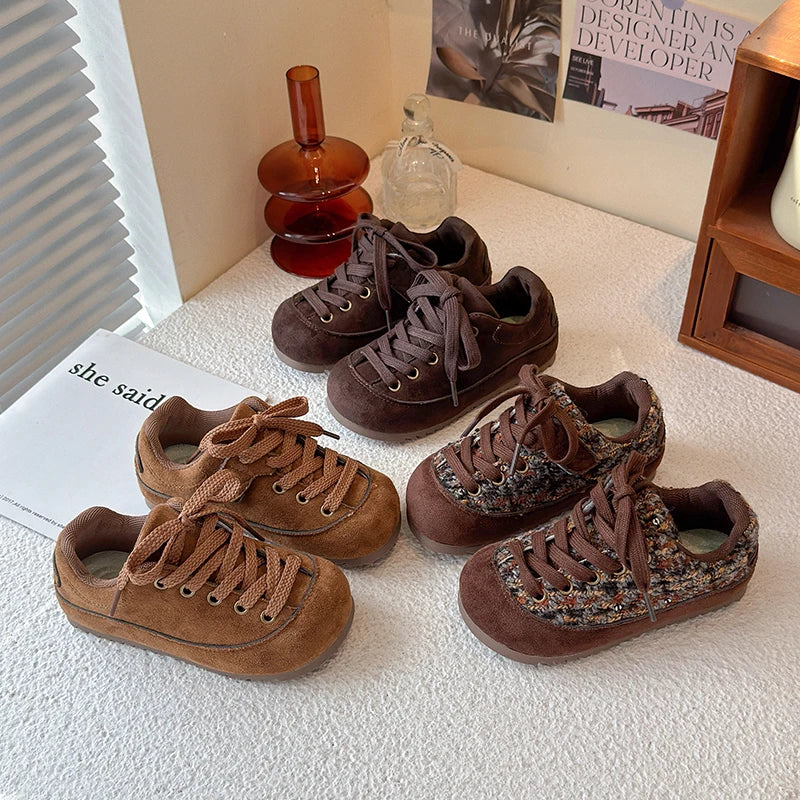 Kids Casual Sneakers for Girls 2025 New Autumn Toddler Walking Shoes Soft Sole Versatile Chic Kid School Outdoor Trainers Age4-6