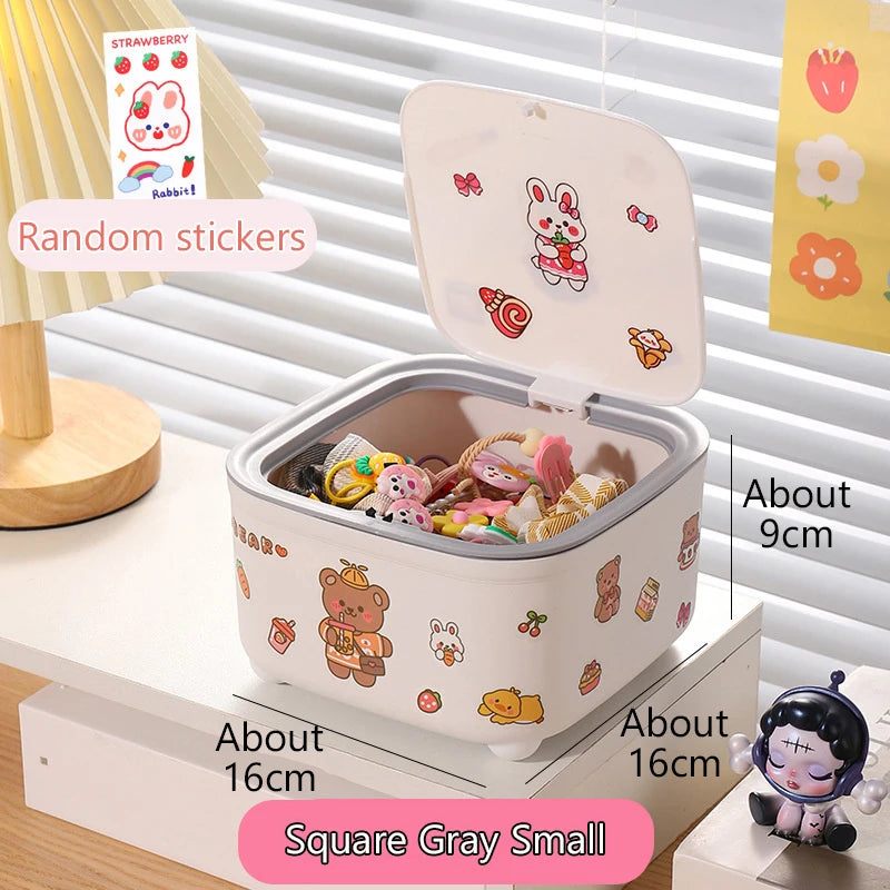 Kawaii Children Hair Accessories Storage Box High-capacity Girl Headgear Hair Clip Hair Hoop Headstring Hair Ring Jewelry Box