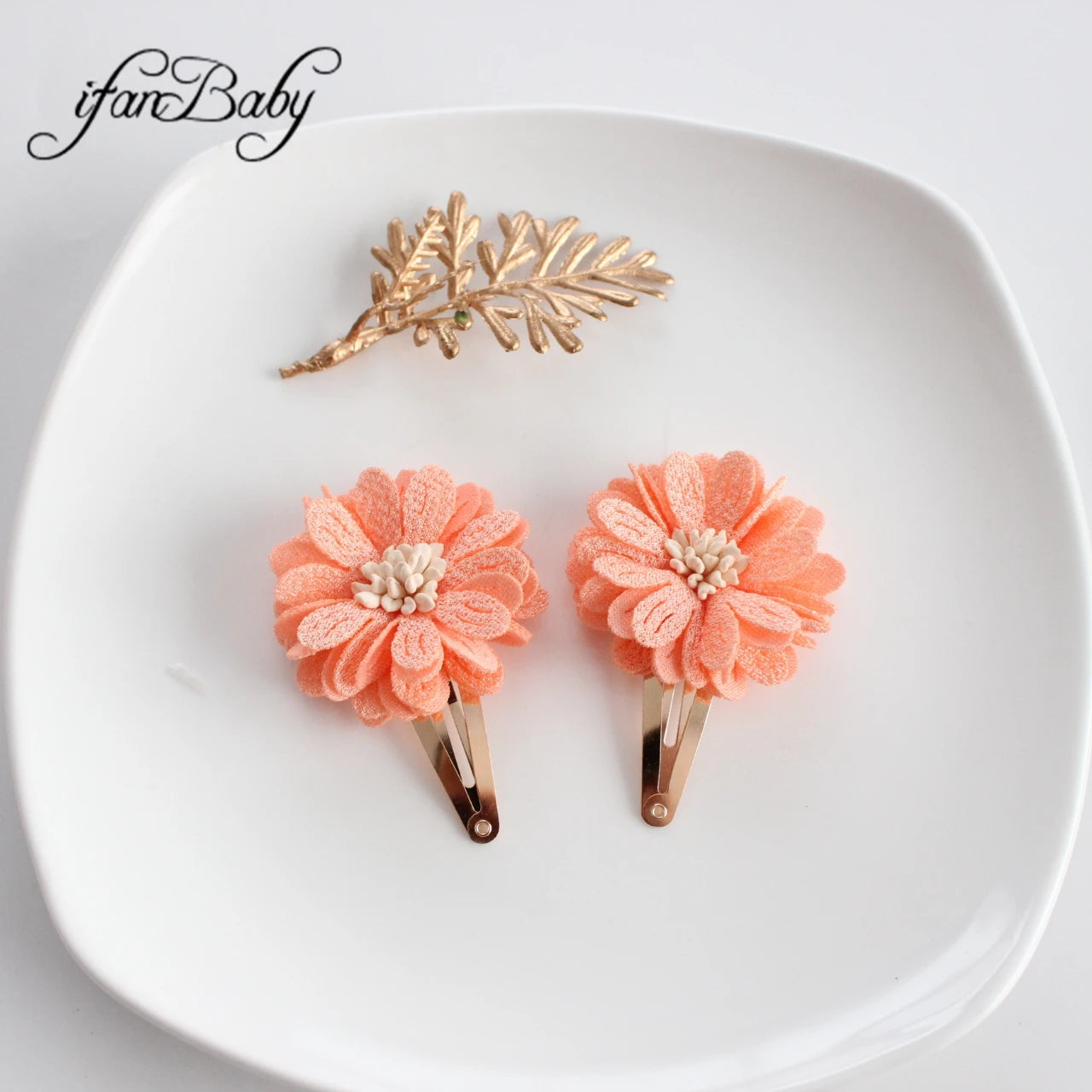 Fashion Flower BB Hair Clips Pin Headwear For Baby Kids Girl Hair Accessories 2 PCS/SET