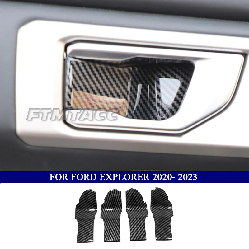 Car Accessories for Ford Explorer 2020 2021 2022 2023 ABS Carbon Fiber Interior Kit  Dashboard Console Decoration Cover Trim