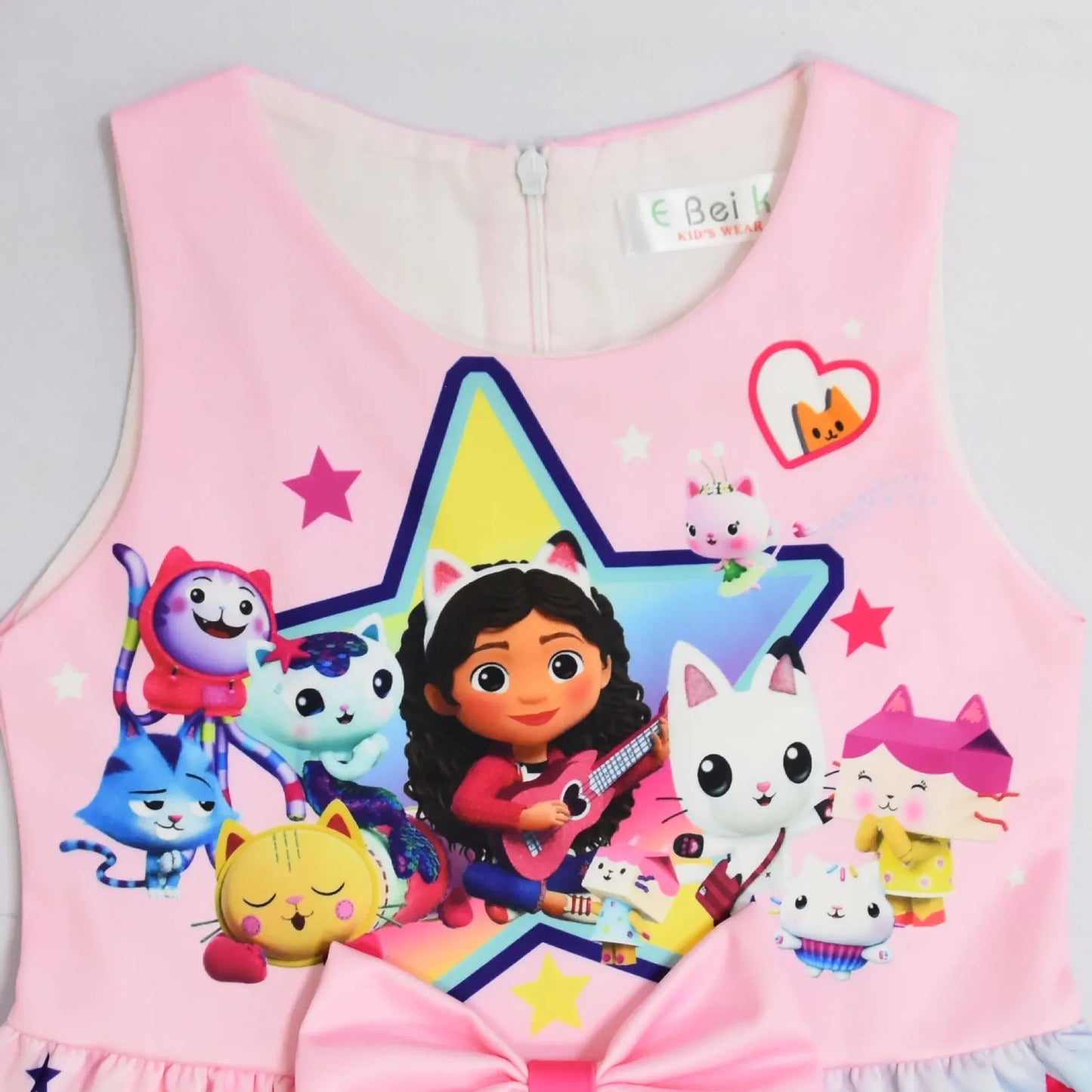 Gabby's Dollhouse Kids Clothes Summer Baby Girls Cute Princess Dress Cartoon Gabby Cats Toddler Girls Birthday Party Dresses