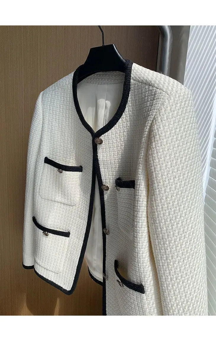 Fashionable Jacket for Short Women's Autumn Winter New Tweed Versatile Top