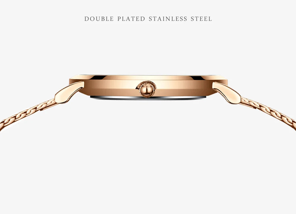 Hannah Martin Top Women Watch Bohemian Style Simple Stainless Steel Mesh Strap Original Japanese Movement Fashion Bracelet Watch