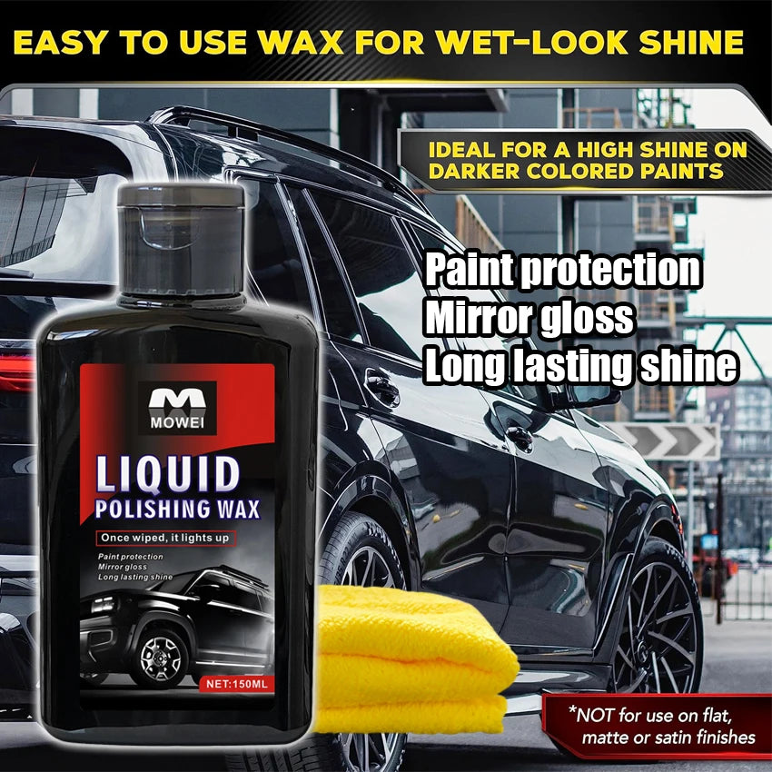 Pro Car Polish & Coating Wax - Scratch/UV Protection, Restores Paint/Trim/Headlights, Nano Hydrophobic, Instant Gloss Kit