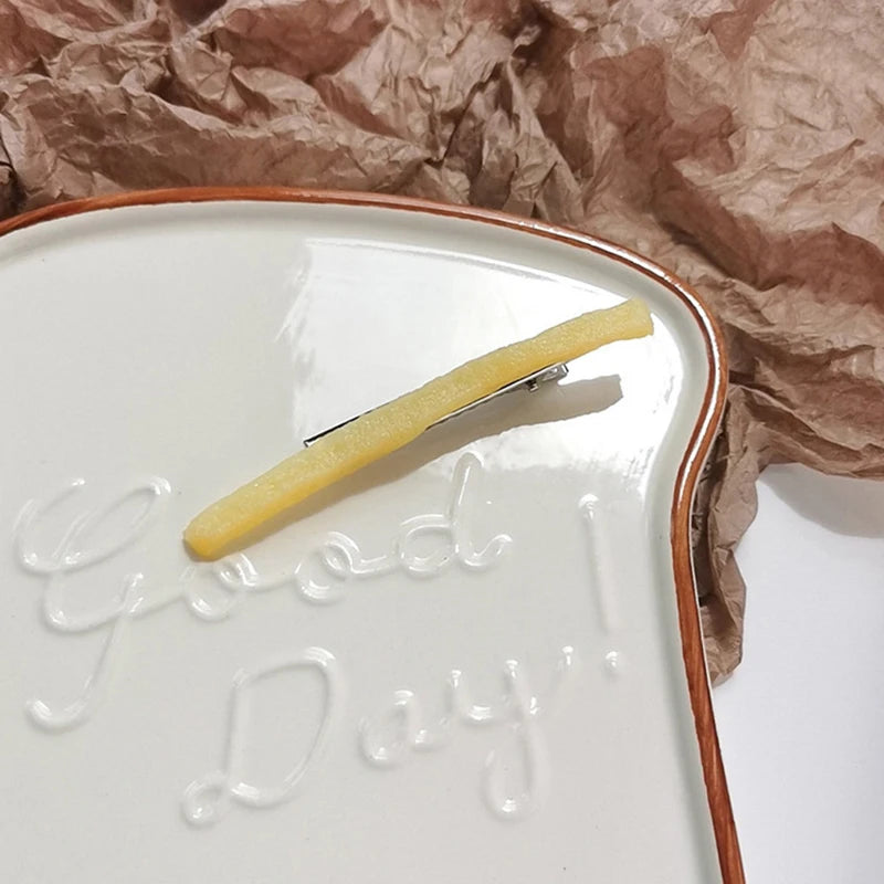 Simulated French Fries Small Hair Clips For Girls Metal Clip Hairpins Barrettes Imitation Food Hair Decor Jewelry For Women Gift