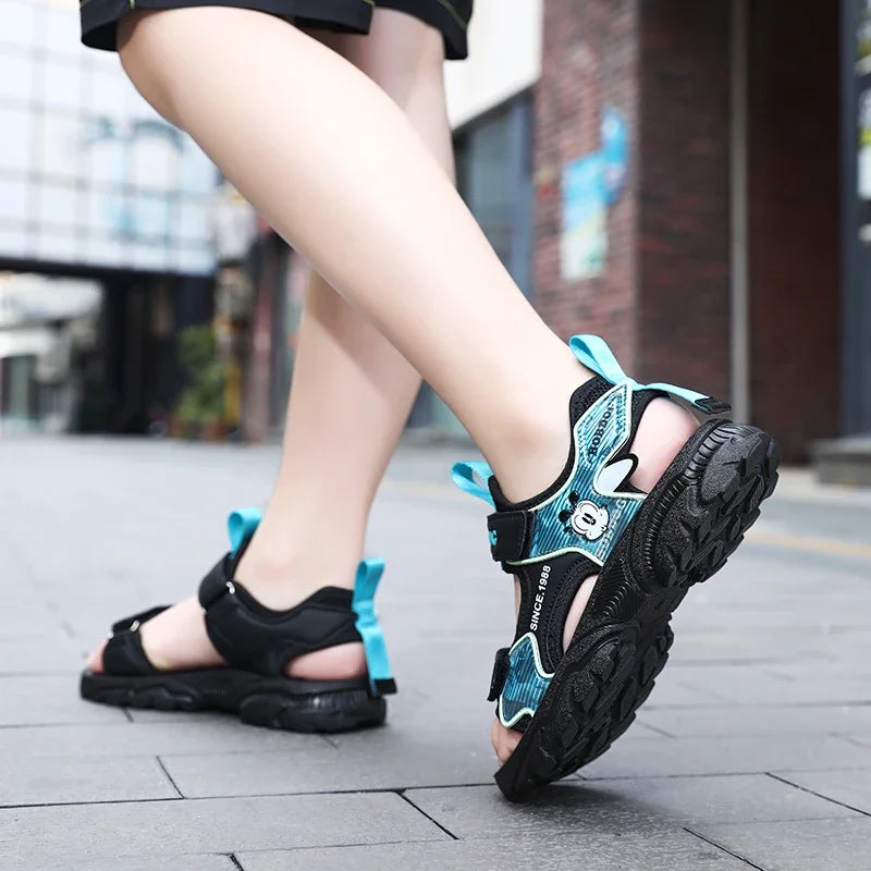 Kids Summer Shoes Fashion Big Boys Beach Sandals Children Casual Sports Sandals Color Matching Anti-skid Classic Size 28-40