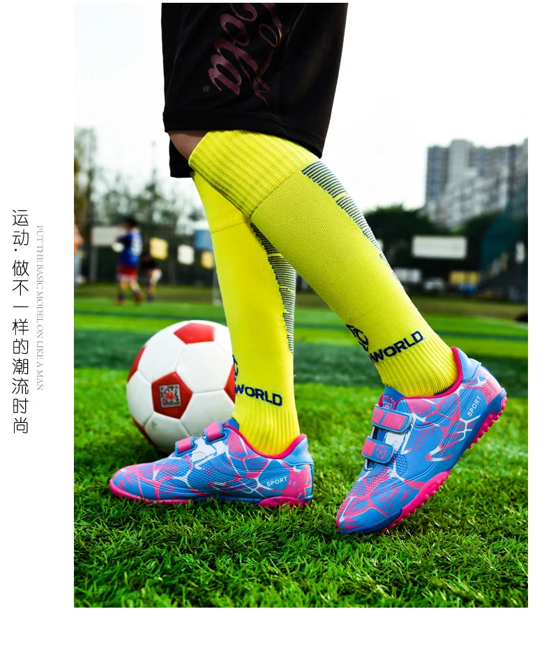 Kids Football Boots Child Soccer Shoe Anti Skid Boys Turf Cleats Hard Court Youth Training Trainers Children Futsal Sneakers