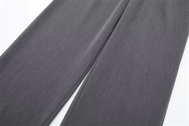 MUJER 2025 Women's Pants Beige Grey Black Wide Leg Pants Women High Waist Baggy Pants Woman Fashion Summer Office Trousers