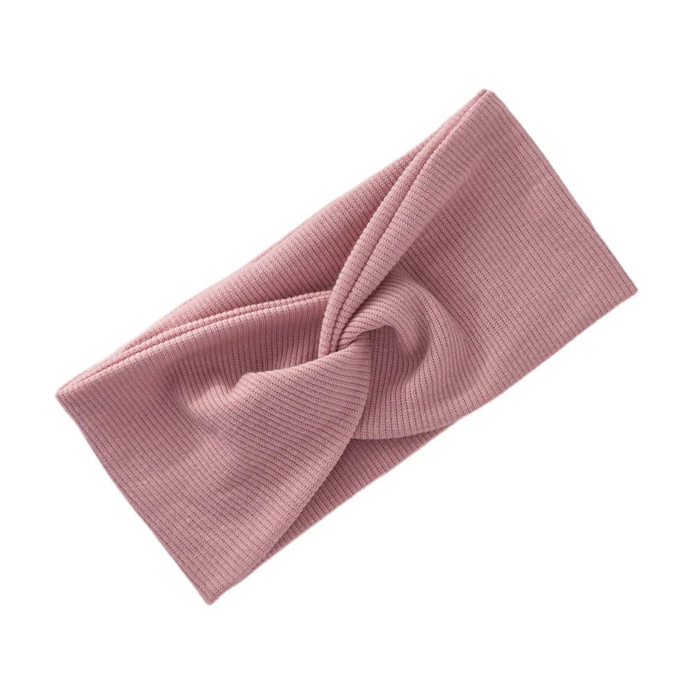 Kids Yoga Bandana Sport Headbands Ribbed Twist Hairbands for Baby Girls Solid Headwraps Newborn Headwear Hair Accessories