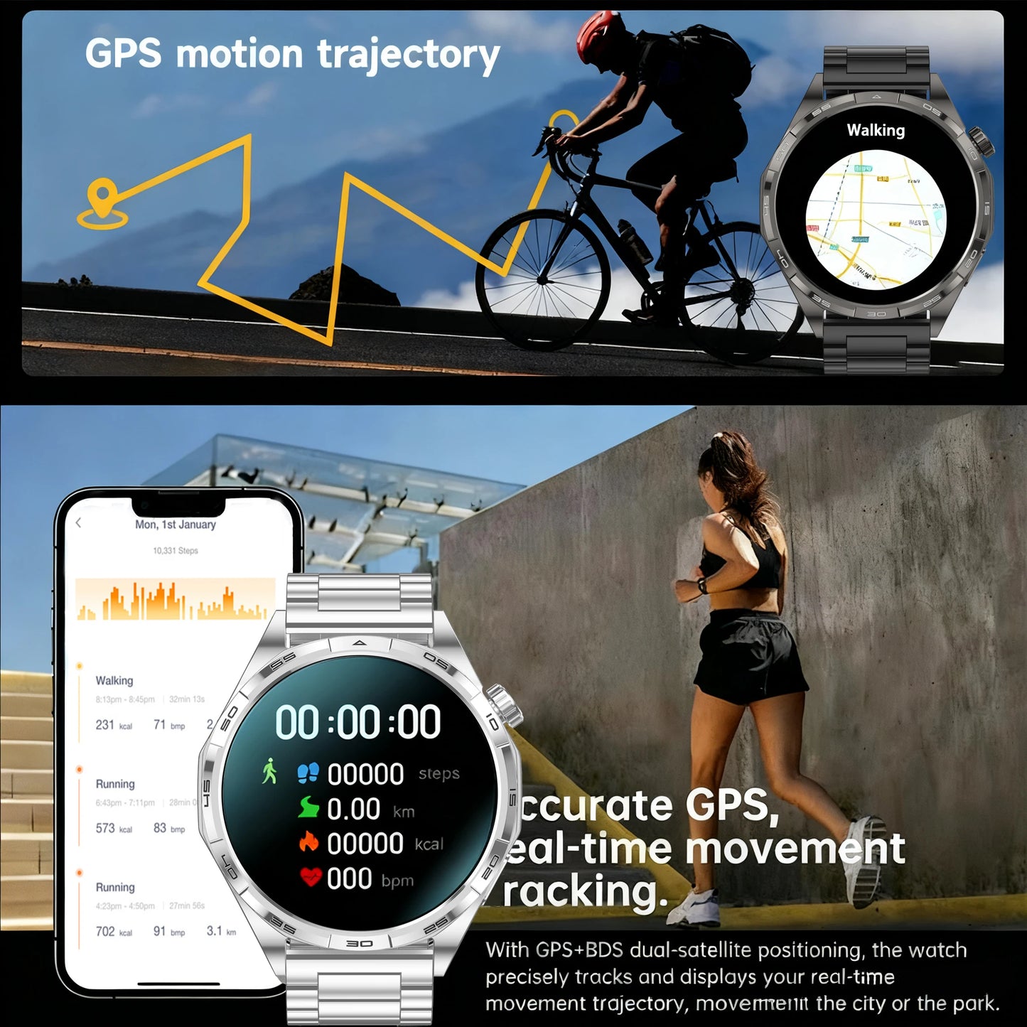 Smart Watch GT6 Pro (2025) 1.50-inch HD AMOLED GPS Message Reminder Bluetooth call Heart rate 4GB Smartwatch Reduction 100%