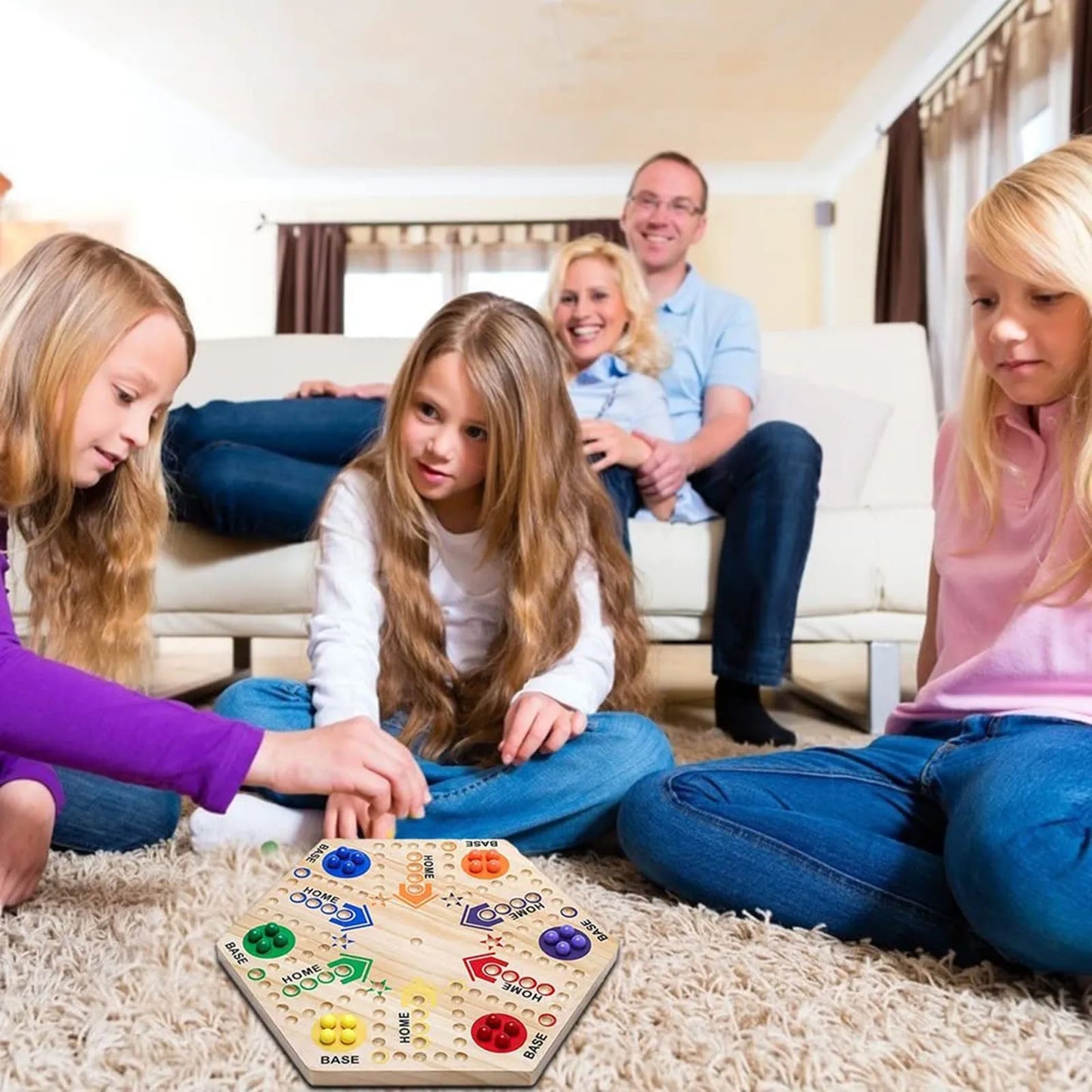 Wooden Board Game Toys 4-6 People Interactive Entertainment Toys Double-Sided Painted Toys Christmas Halloween Gifts For Kids