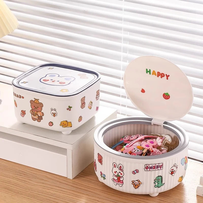 Kawaii Children Hair Accessories Storage Box High-capacity Girl Headgear Hair Clip Hair Hoop Headstring Hair Ring Jewelry Box