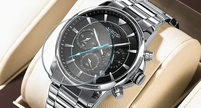 NIBOSI Mens Watches Analog Dainty Business Dress Watches for Men Military Chronograph Watch with Calendar Waterproof Stainless