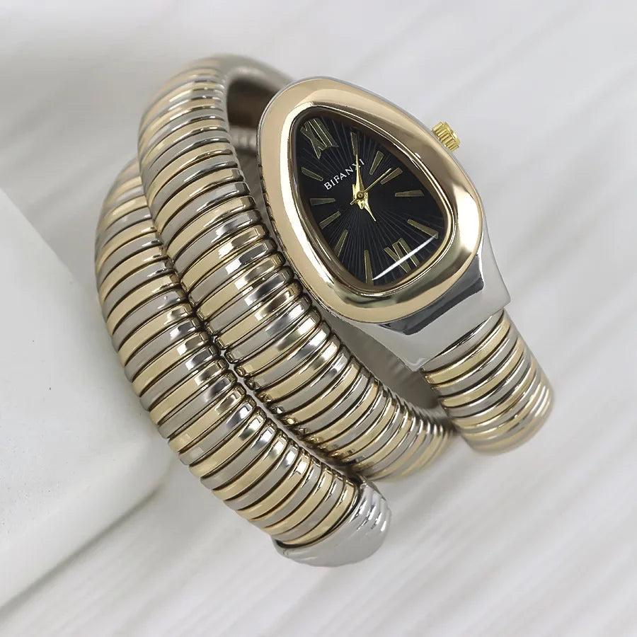 Unique Quartz Watches Women's Snake Gold Hot Sell Simple Classic Style Watch For Women Bling Luxury Ladies Watch Clock Relogio