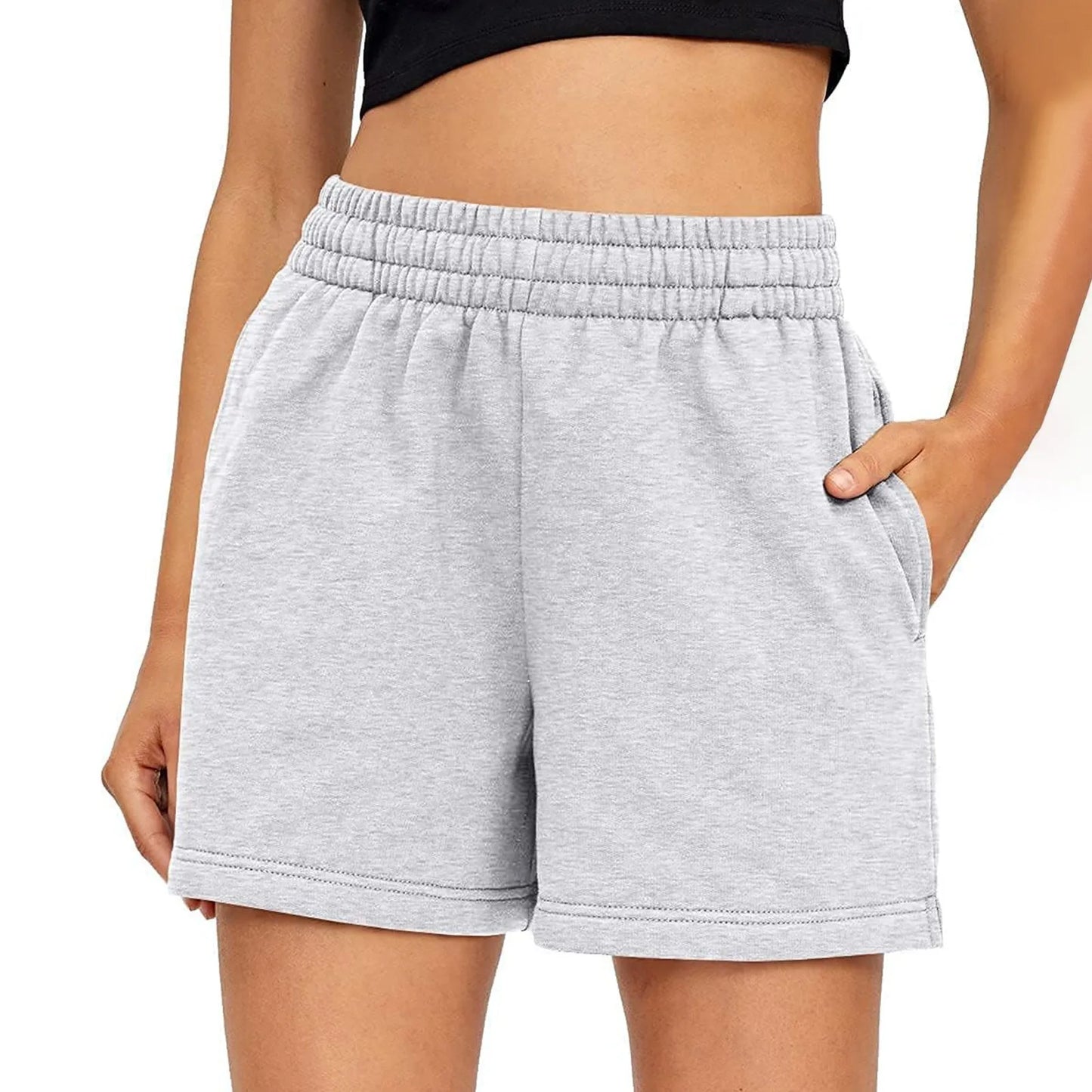 Women's Shorts Casual Summer Comfy Elastic High Waist Running Shorts With Pockets pantalones de mujer 바지 2024 한국인 후기 많은 옷