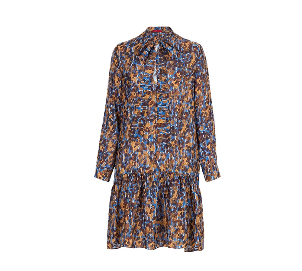 Women's Dress New Popular Fashion Party Long Sleeved Shirt Female Dress Layered Skirt Hem Design Leisure Office Ladies Dress