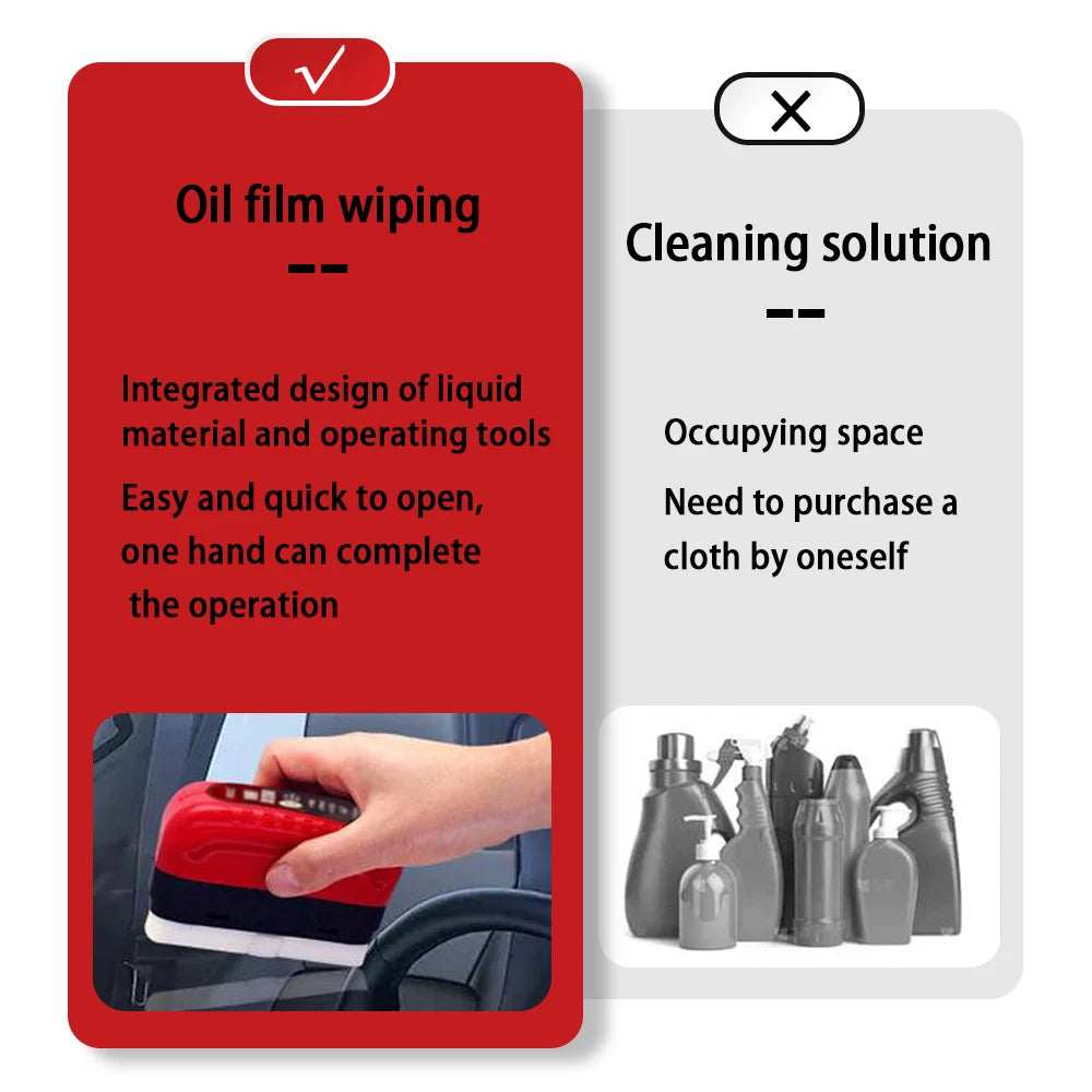 Car Glass Oil Film Remover Auto Detailing Powerful Glass Polishing Compound Windshield Cleaner Cleaning Brush Polish Car Tools