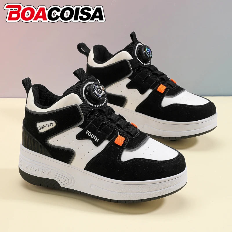 Sneakers for Kids Boys Girls 2Wheels Roller Skate Children Shoes Sports Running Adult Casual Women Tennis Outdoor Size 31-42