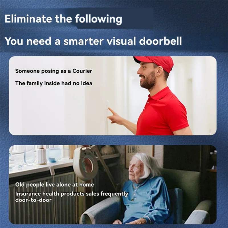 AAAEL-Wireless WIFI Doorbell Video Intercom Door Bell With Camera 2MP Smart Home For Security Protection PIR Motion Detection