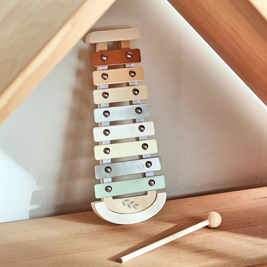 Kids Wooden Montessori Toys Musical Instruments Rattle Toys Wooden Squirrel Percussion Instruments Preschool Educational Toys