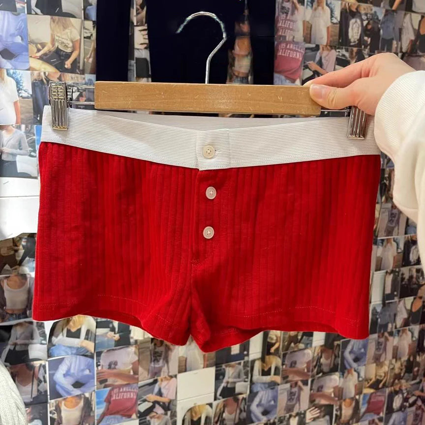 Purple Floral Print Home Shorts Summer Patchwork Elastic Waist Straight Short Pant Casual Cute Cotton Pants Woman Clothing