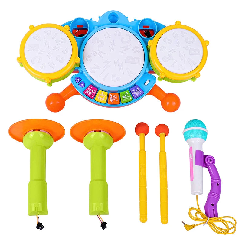 Kids Jazz Drum Musical Toys Set Toddler Baby Percussion Drum Instruments Montessori Toys for Toddlers Early Educational Toy Gift
