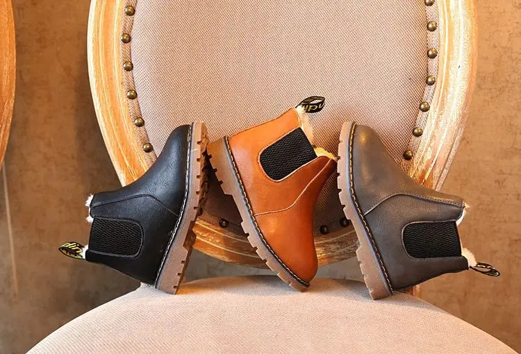 Kids Casual Boots Non-slip Wear-resistant Children Shoes Handsome Fashion Babies Warmly Shoes Girls Boys Soft Bottom Footwear