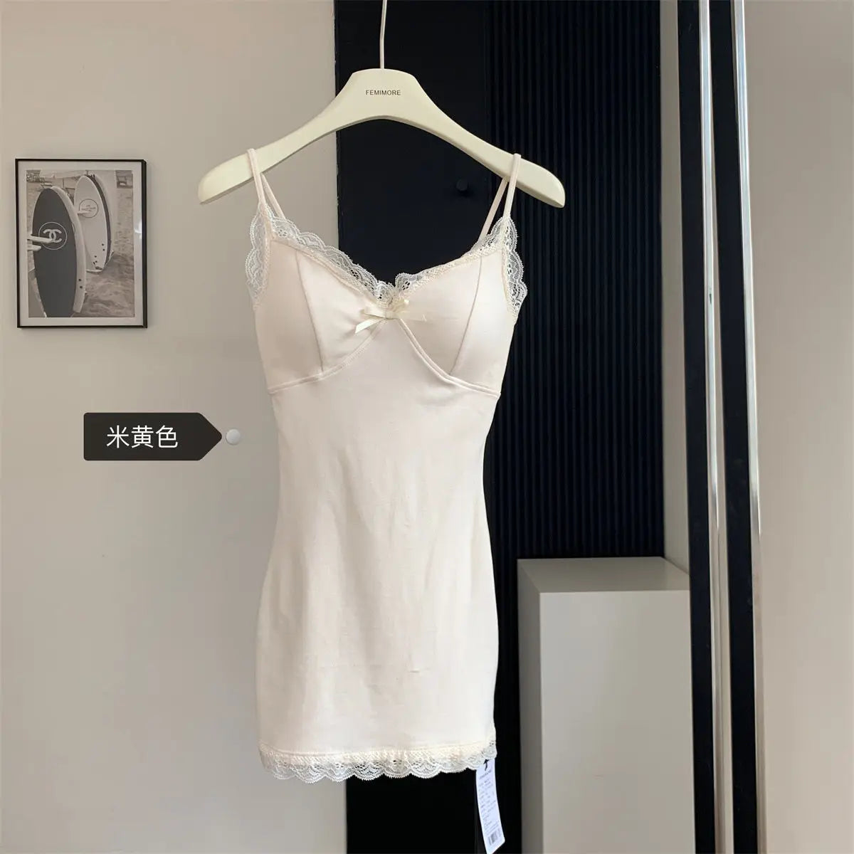 Sleeveless Dresses for Women Sexy Lace Hot Female Bodycon Dress Korean Fashion Mini Vestidos with Chest Pad Inner Wear Clubwear