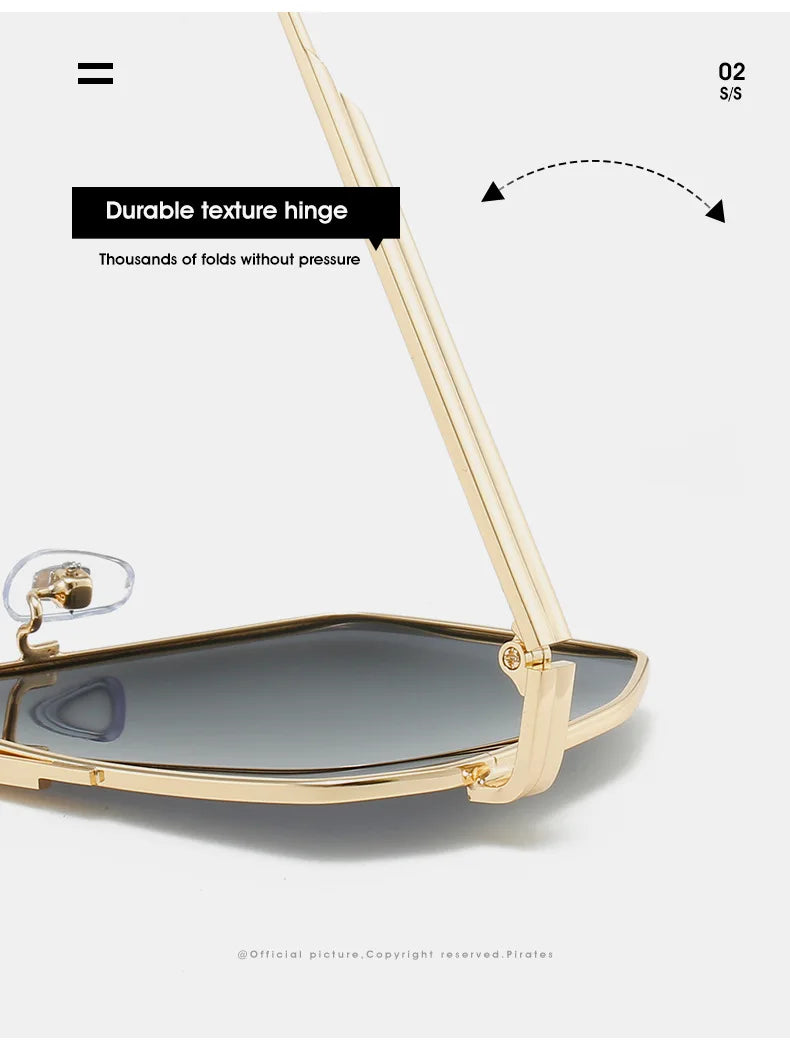 Polarized Sunglasses For Women Men Classic Brand Reflective Lens Square Trendy Sunglasses Woman High Quality Metal UV Protective